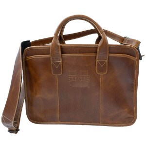 U-State Leather Brief Case Tan With Pockets